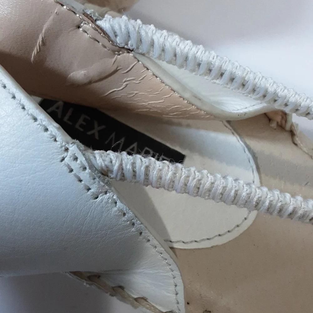 Alex Marie womens espadrille wedge sandals 9.5us leather Casual White Beach